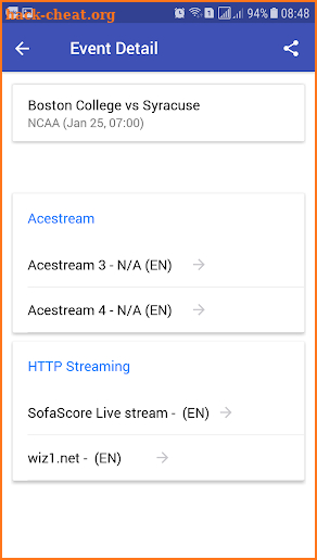 Acestream Sports Live screenshot