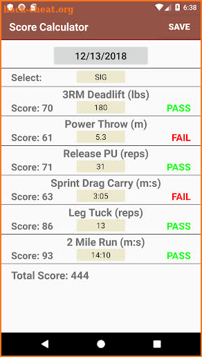 ACFT Army Combat Fitness Test screenshot
