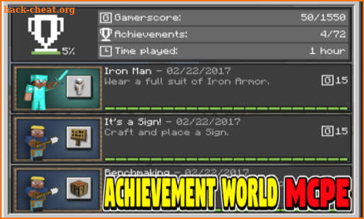 Achievement World For Minecraft Pocket Edition screenshot