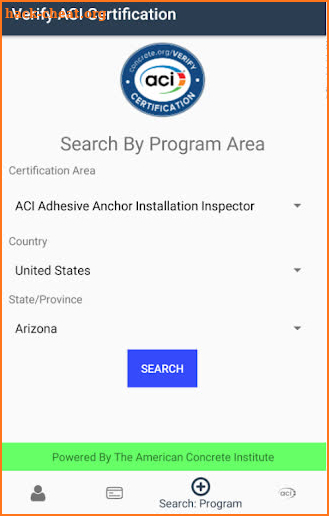 ACI Certification Verify screenshot