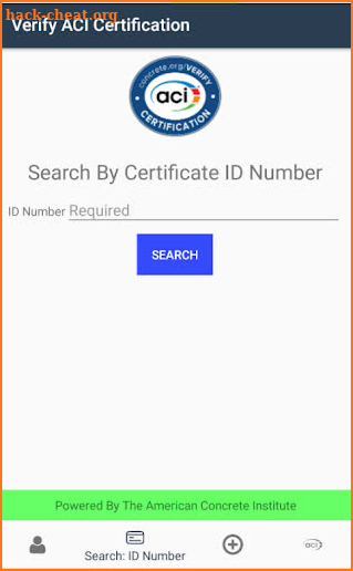 ACI Certification Verify screenshot