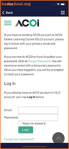 ACOI Events screenshot