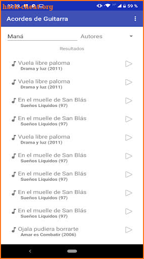 Acordes de guitarra canciones en Español y Letras screenshot