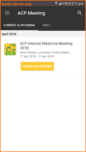 ACP Meetings screenshot
