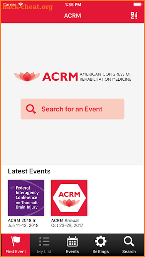 ACRM Events screenshot