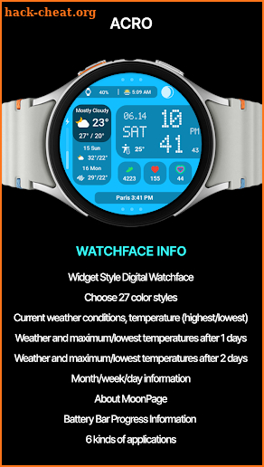 ACRO Digital Weather Watchface screenshot