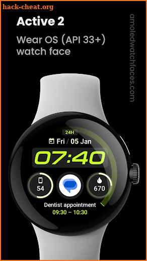 Active 2: Wear OS 4 watch face screenshot