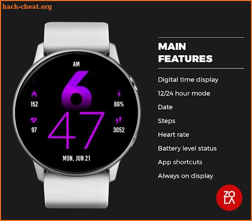 Active Purple Fit Watch Face screenshot