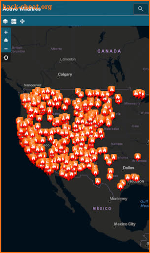 Active Wildfire Map screenshot