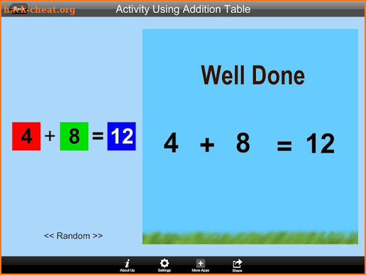 Activity Using Addition Table screenshot