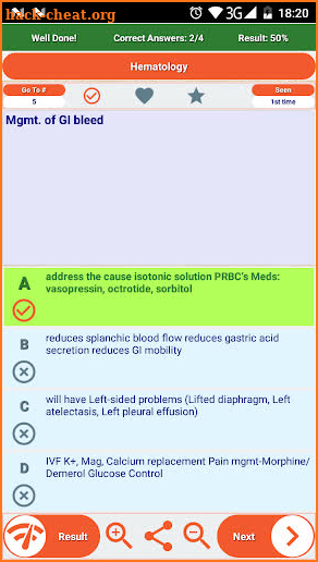 Acute/Critical care Nurse Practice Test screenshot