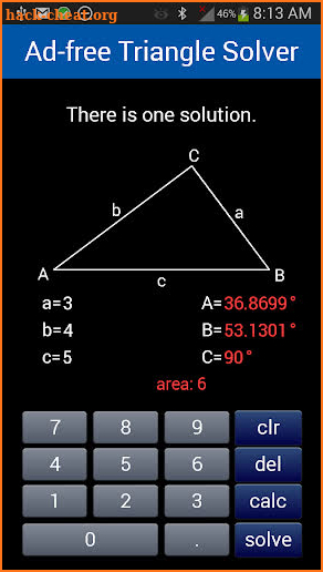 Ad-free Triangle Solver screenshot