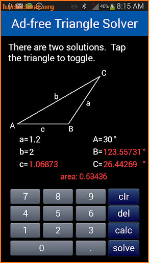 Ad-free Triangle Solver screenshot