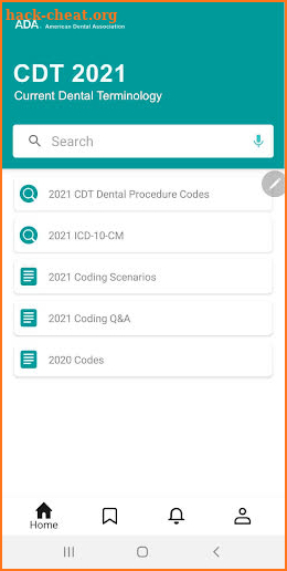 ADA CDT Coding 2021 screenshot