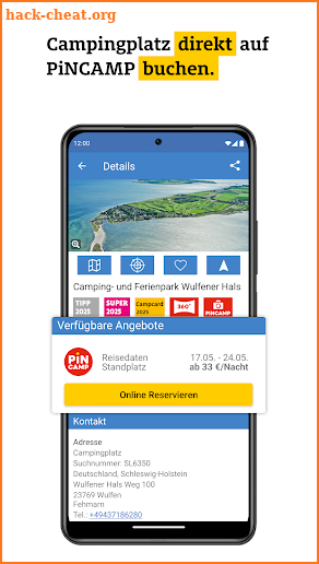 ADAC Camping / Stellplatz 2025 screenshot