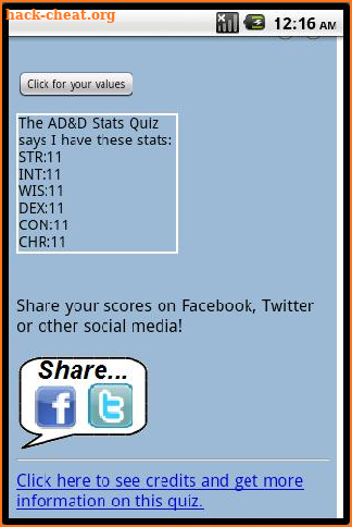 AD&D Stats Quiz screenshot