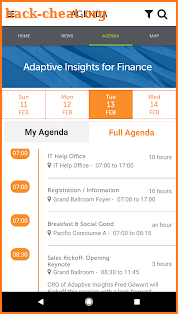 Adaptive Insights Sales Events screenshot