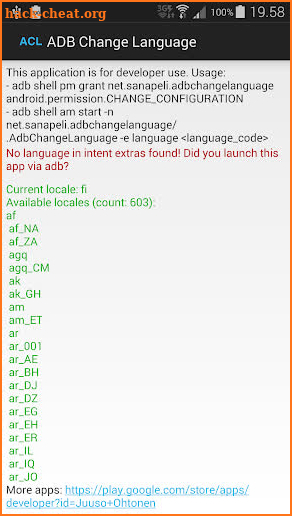 ADB Change Language screenshot