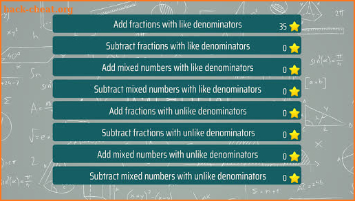 Add and subtract fractions - 5th grade math skills screenshot