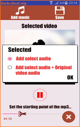 Add music to video (2020) screenshot