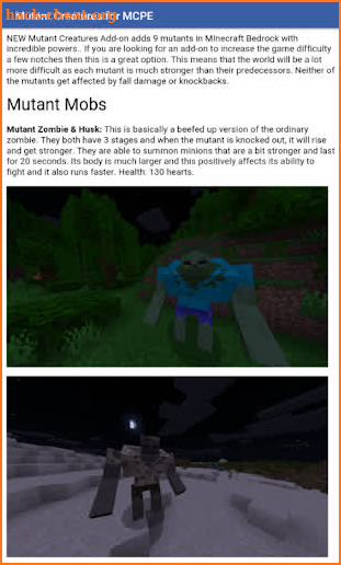 Add-on Mutant Creatures for Minecraft PE screenshot
