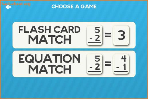 Addition and Subtraction Math Flashcard Match Game screenshot