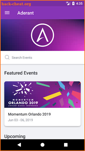 Aderant Events screenshot