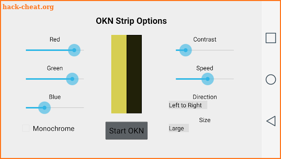 Adjustable OKN screenshot