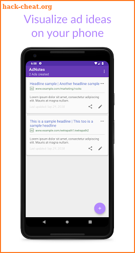 AdNotes - digital marketing tool, text ads creator screenshot