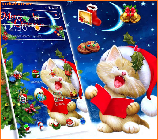 Adorable Christmas Cat Theme screenshot