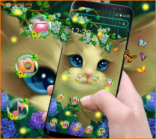 Adorable Cute Nature Cat Theme screenshot