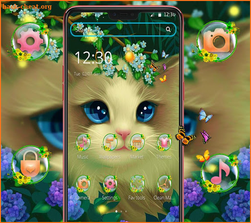 Adorable Cute Nature Cat Theme screenshot