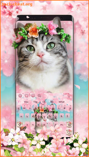 Adorable Flower Crown Cat Keyboard screenshot