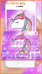 Adorable Galaxy Unicorn Keyboard Theme screenshot
