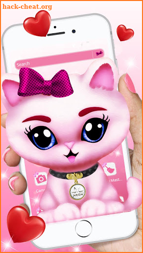 Adorable Pink Kitty Theme💟🐱 screenshot