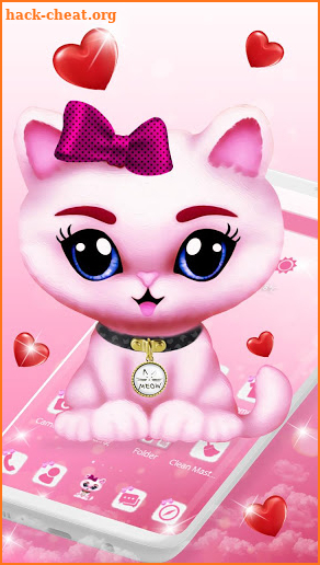 Adorable Pink Kitty Theme💟🐱 screenshot