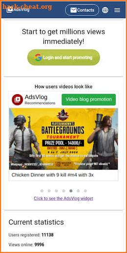 AdsVlog - YouTube Channel Promotion screenshot