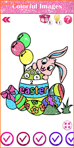 Adult Easter Eggs Glitter Color By Number Free screenshot