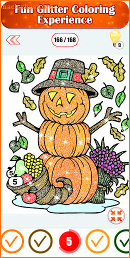 Adult Halloween Glitter Color By Number Book Free screenshot