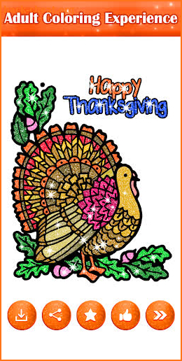 Adult Thanks Giving Glitter Color By Number Book screenshot