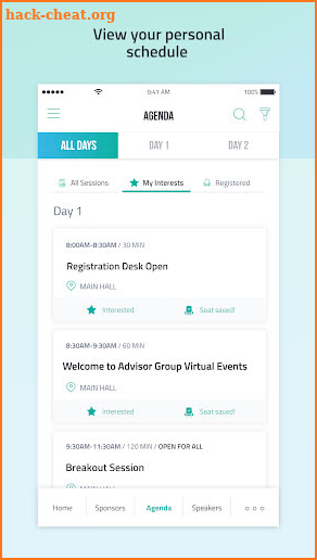 Advisor Group Virtual Events screenshot