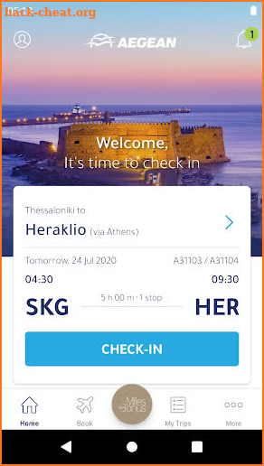 Aegean Airlines screenshot