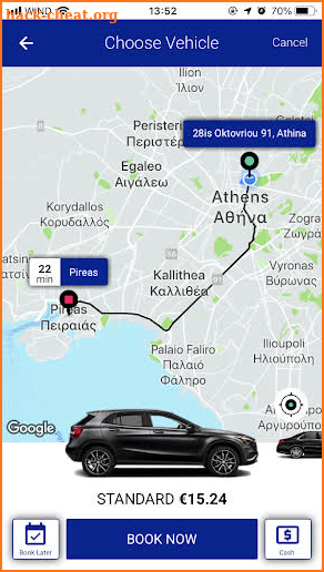 Aegeana Taxi Passenger Application screenshot