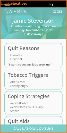 Aeris: Quit Smoking & Vaping - Free Tracker App screenshot