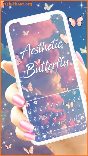 Aesthetic Butterfly Keyboard Background screenshot