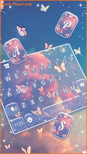 Aesthetic Butterfly Keyboard Background screenshot