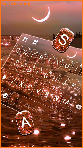 Aesthetic Glitter Sea Keyboard Background screenshot