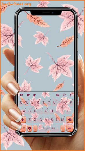 Aesthetic Maple Leaf Keyboard Background screenshot