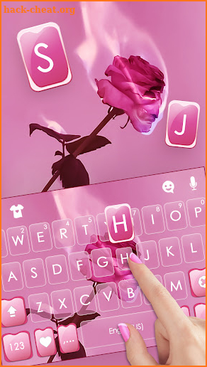Aesthetic Pink Rose Keyboard Background screenshot