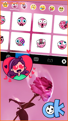 Aesthetic Pink Rose Keyboard Background screenshot